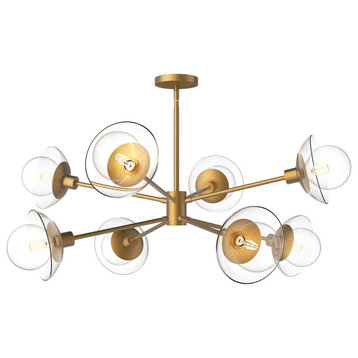 Francesca chandeliers,Aged Gold | Clear Glass D40" x H16-1/2"