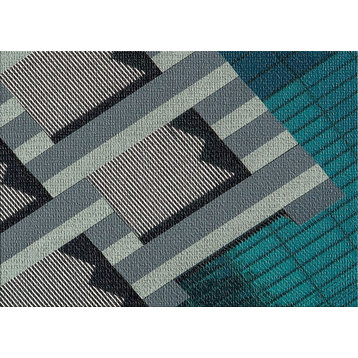 Abstract Style 123 Area Rug, 5'0"x7'0"