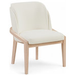 Meridian Furniture - Navo Upholstered Dining Chair, Cream, Vegan Leather, Natural Finish - Indulge in the allure of the Cream Navo Dining Chair by Meridian Furniture. Its captivating design and luxurious Cream elevate any space with effortless elegance. Crafted with precision and durability in mind, this stunning piece becomes the focal point of gatherings, fostering moments of connection and warmth. Embrace sophistication and style with the Navo Dining Chair, a testament to exquisite taste and timeless beauty.