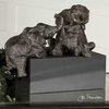 Uttermost Playful Pachyderms Resin Figurines in Antique Bronze/Black