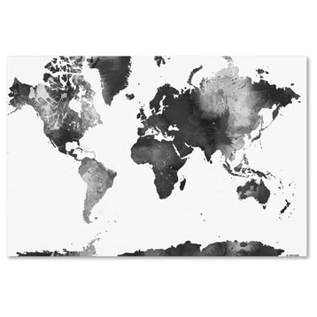 Marlene Watson 'World Map BG-1' Canvas Art, 24"x32"