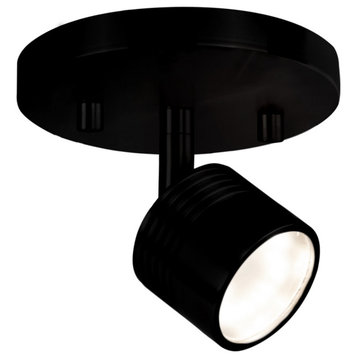 Lyra Track Light, Modern LED Fixed Track Fixture, Black, 5x5