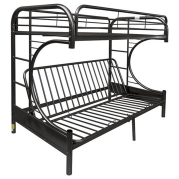 ACME Furniture Eclipse Twin-Over-Full Futon Metal Bunk Bed in Black
