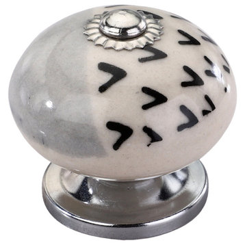 Ceramic Round, 1-3/5'', Decorative Hardware, Gray Drawer Cabinet knob 10-Pcs