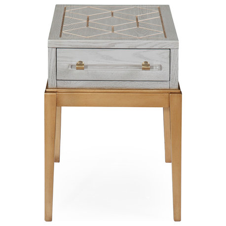 Perrine Wood Accent Table - Gray