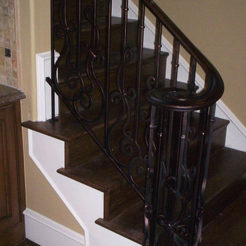 Stair railings and balconies.
