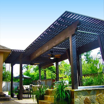 Pergola, Patio, Spa, and Landscape