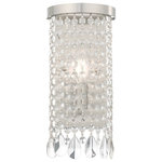 Livex Lighting - Livex Lighting 51061-91 Elizabeth - One Light ADA Wall Sconce - The brushed nickel finish decorates the beautifulElizabeth One Light  Brushed Nickel Clear *UL Approved: YES Energy Star Qualified: n/a ADA Certified: YES  *Number of Lights: Lamp: 1-*Wattage:60w Candelabra Base bulb(s) *Bulb Included:No *Bulb Type:Candelabra Base *Finish Type:Brushed Nickel