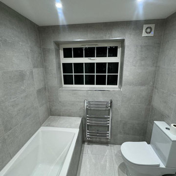 Contemporary Grey Bathroom in Crawley