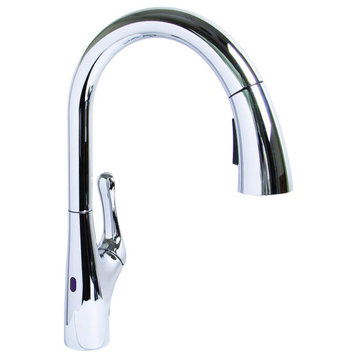 Modern Elegant Kitchen Faucet, Discrete Sensor & Single Handle, Polished Chrome