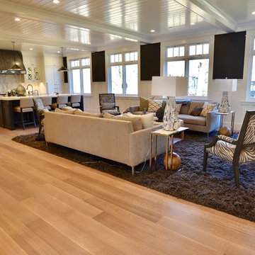 WIDE PLANK RIFT AND QUARTER SAWN WHITE OAK WITH WIRE BRUSH, COTTON WHITE COLOR,