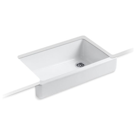 Kohler Whitehaven 35-1/2" X 21-9/16" X 9-5/8" Kitchen Sink w/ Short Apron, White