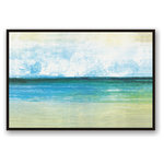 DDCG - Sandy Ocean Abstract Canvas Wall Art, Framed, 32"x48" - This premium canvas print features a sandy ocean abstract design. The wall art is printed on professional grade tightly woven canvas with a durable construction, finished backing, and is built ready to hang. The result is a remarkable piece of wall art that is worthy of hanging inside your home or office.