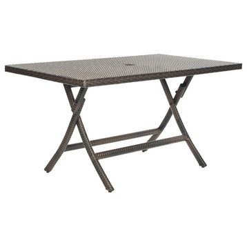 Safavieh Dilettie Indoor-Outdoor Folding Table, Brown