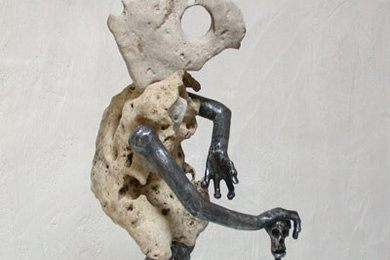 Bruno Goury Sculptures pierre et fer : Mutant