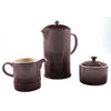 Le Creuset Truffle Stoneware French Press with Matching Cream and Sugar Set