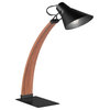 Lumisource Noah Table Lamp, Apple Wood and Black Metal