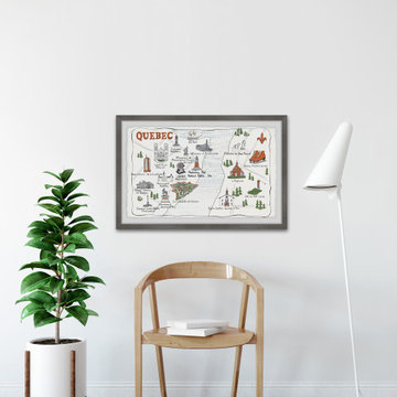 "Quebec Attractions" Framed Painting Print