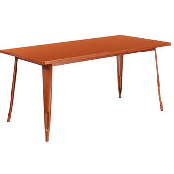 31.5"x63" Rectangular Copper Metal Indoor Outdoor Table