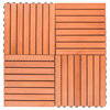 Vifah 8 Slat Eucalyptus Interlocking Deck Tiles, Set of 10