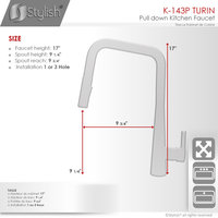 STYLISH Modern Single Handle Pull Down Sprayer Kitchen Faucet in Gunmetal