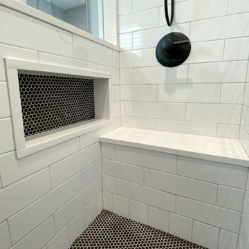 Black and White Art Deco Bathroom in Wakefield MA