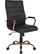 High Back Black Leather Executive Swivel Chair with Rose Gold Frame and Arms