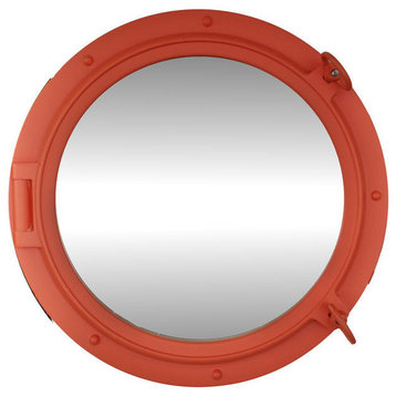Porthole Mirror, Orange, 24"