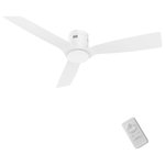 CARRO - CARRO 52" 3 Blades Flush Mount Ceiling Fan with Remote Control No Light, White - The Modena 52" ceiling fan will keep your living space cool and stylish. This soft modern masterpiece is perfect for your large indoor living spaces. The fan boasts a simple design with a White finish and very strong ABS blades. Additionally, the fan comes equipped with a remote control to allow you to easily set your fan preferences.