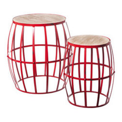 Open Barrel Stools - Set of 2 - Bar Stools And Counter Stools
