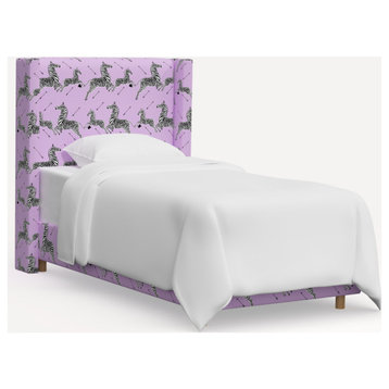 Red from Scalamandre by Cloth & Company Twin Hudson Bed, Zebras Lilac