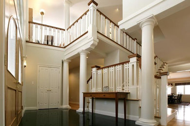Example of an arts and crafts entryway design in Boston