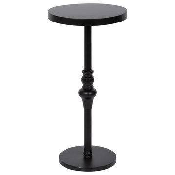 Stratton Pedestal Table, Black, 13x13x26