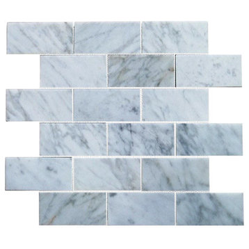 Honed and Beveled Tile, Arabescato Carrara, 10 Sq. ft., 2"x4"