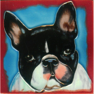 4x4" Boston Terrier Dog Art Tile Ceramic Drink Holder Coaster