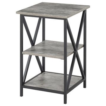 Convenience Concepts Tucson 16" Square End Table in Faux Birch Gray Wood Finsih