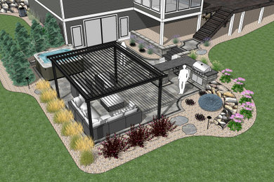 Home design - large modern home design idea in Other