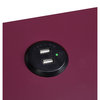 Acme Fierce Side Table With USB Charging Dock Burgundy and Black