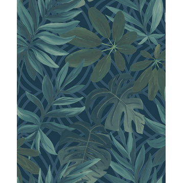 Nocturnum Blue Leaf Wallpaper Bolt