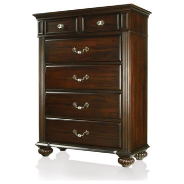 Bowery Hill 6-Drawer Traditional Solid Wood Chest in Dark Walnut
