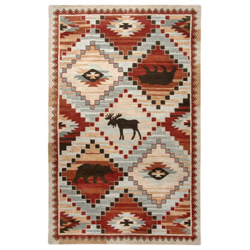 Alora Decor Itasca 8' x 10' Patchwork Red/Blue/Beige/Brown Hand-Tufted Area Rug