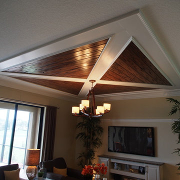 Tongue and Groove Ceiling Design with Moulding