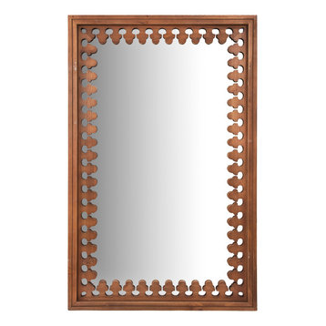 43.25" Wood Wall Mirror, Brown