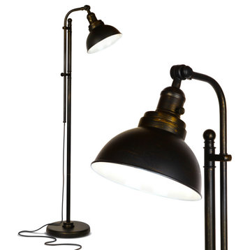 Dylan Industrial Floor Lamp wth Adjustable Head for Living Room, Bedroom, Office