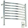 Jeeves Model H-Curved 7-Bar Hardwired Electric Towel Warmer, Polished