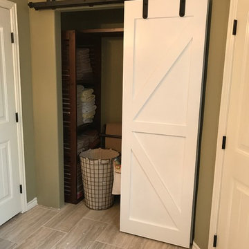White "X" Style Bypass Barn Doors