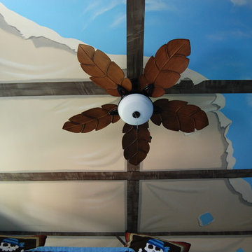 Treasure Island Pirate Mural Themed boys bedroom by MuralArt.com