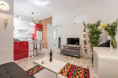 Living room - industrial living room idea in Madrid