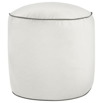 Canvas Taupe Indoor/Outdoor Round Bean Pouf, Canvas Natural, 20, X 20, X 18"