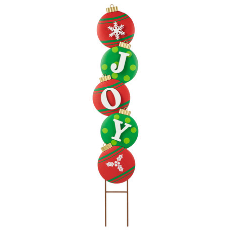 42"H Metal JOY Ornament Yard Stake